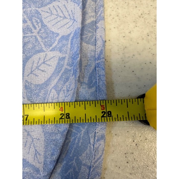 BUGATCHI Uomo Mens XL Leaf Tropical Button Up Shirt Blue Shaped Fit C9 - Picture 7 of 7